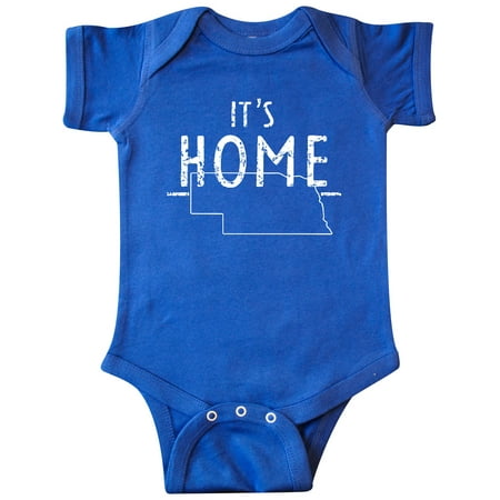 

Inktastic It s Home- State of Nebraska Outline Distressed Text Gift Baby Boy or Baby Girl Bodysuit