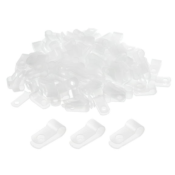 R-Type Cable Clamps, 6.4mm 0.25 Inch Cable Organizer Cord Clips White, 500pcs
