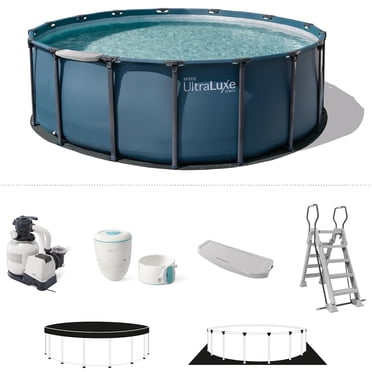 Intex Family Rectangular Pool INTEX Ultra XTR Rectangular Outdoor Metal Frame Pool Set with Sand ...