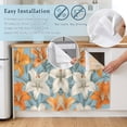 thumbnail image 5 of Lily Flower Cabinet Curtain 28"Wx51"L,Dustproof Storage Cabinet Curtain with Self Adhesive Tape,White Orange Blooms Floral Watercolor Blue Tall Pantry Cover Drape for Kitchen,Utility Closet, 5 of 9