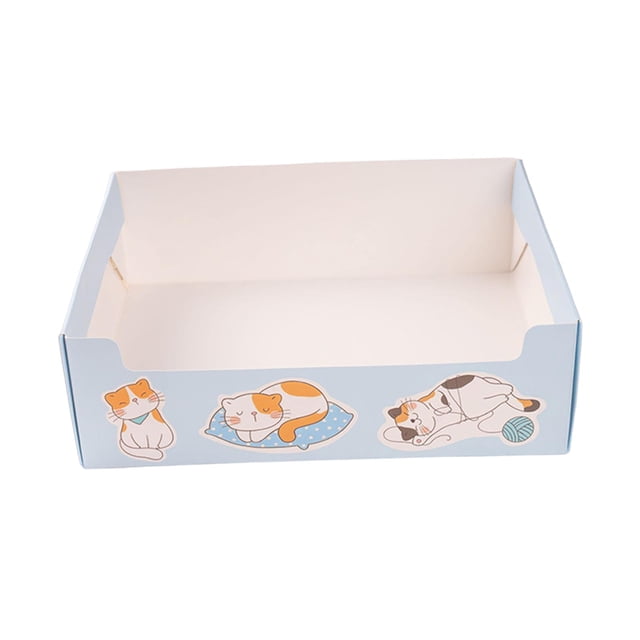 Caja de arena desechable para gatos, inodoro de viaje para gatitos, caja de arena para mascotas, contenedor de arena para mascotas Grueso Azul39x29x12cm jinwen Bandeja de arena para gatos