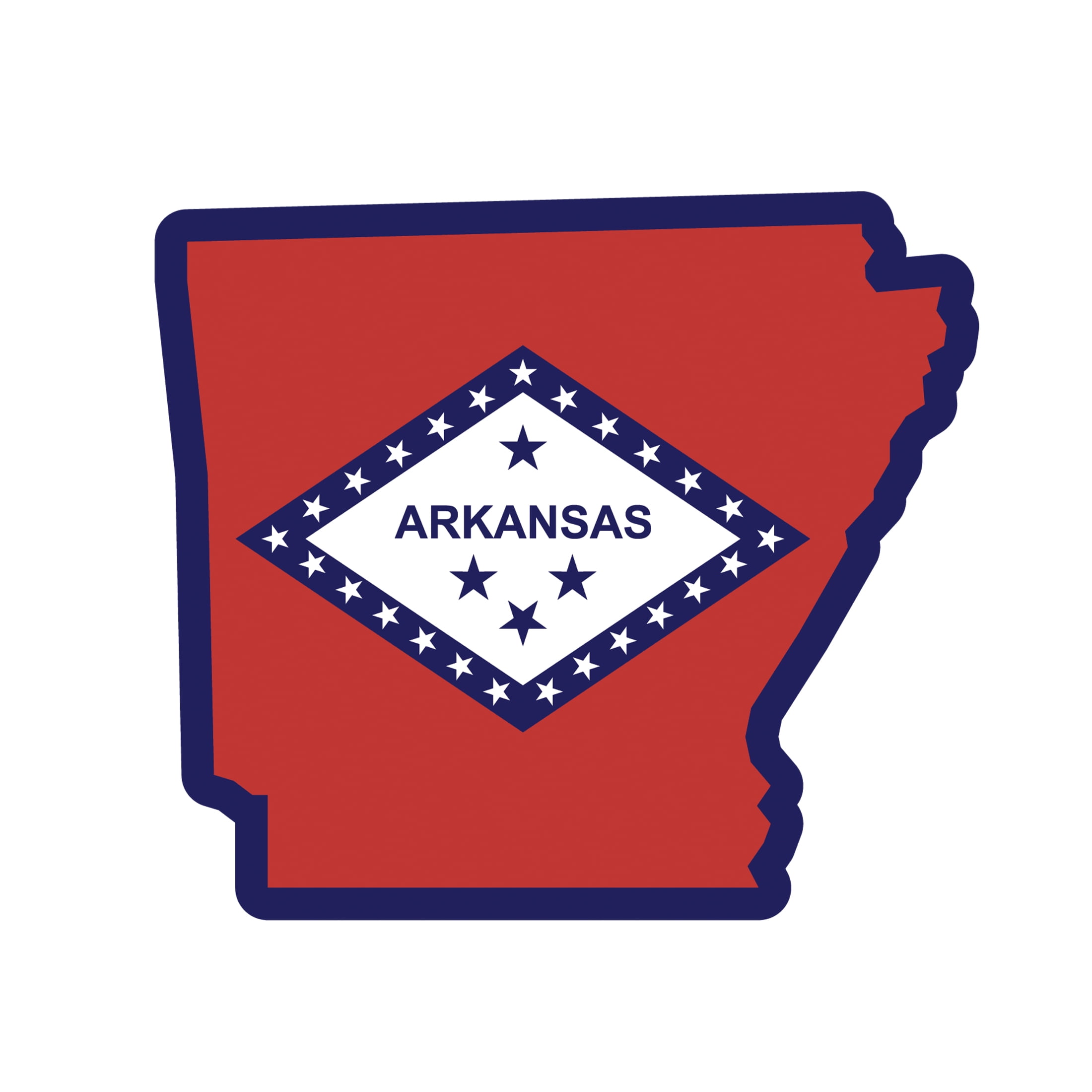 (2 pack) Auto Drive Arkansas State Vinyl Automotive Decal, Multicolor, 4.25” x 4”