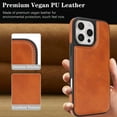 thumbnail image 4 of Allytechgroup iPhone 12 Pro / 12 Case, [Compatible with Magsafe] Slim Fit Shell Shockproof Anti-Scratch Lightweight Bumper Retro PU Leather TPU Phone Case for Apple iPhone 12 Pro/12,Lightbrown, 4 of 6