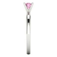thumbnail image 3 of 0.5 ct Round Cut Simulated Pink Diamond Solitaire 14K White Gold Womens Engagement Ring, 3 of 5