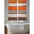 thumbnail image 5 of Coastal Style Sheer Curtains 63 inches Long 2 Panels Set Vintage Orange Brown Stripe Wood Grain Sheer Window Curtain Rod Pocket Voile Drapes for Living Room/Bedroom, Each 52" W x 63" L, 5 of 7