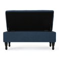 thumbnail image 3 of Benjara Kiyo Storage Ottoman Bench, 41 Inch Button Tufted Navy Blue Fabric, 3 of 5