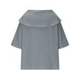 thumbnail image 5 of Bmawag Womens Blouses Dressy Casual 3/4 Sleeve Hooded Plus Size Solid Color Turndown Collar Pullover Shirts Women's Trendy Casual Loose Blouses Gifts for Women Gray M, 5 of 8