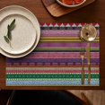 thumbnail image 5 of Ethnic Bohemian Retro Flax Placemats Set of 4, 12x18 Inch Rustic Style Artistic Tribal Classic Table Mats, Washable Vintage Earthy Decor for Kitchen or Table, 5 of 6