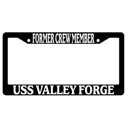 Navy Block - Former Crew Member USS Valley Forge Black Plastic License Plate Frame NAVY