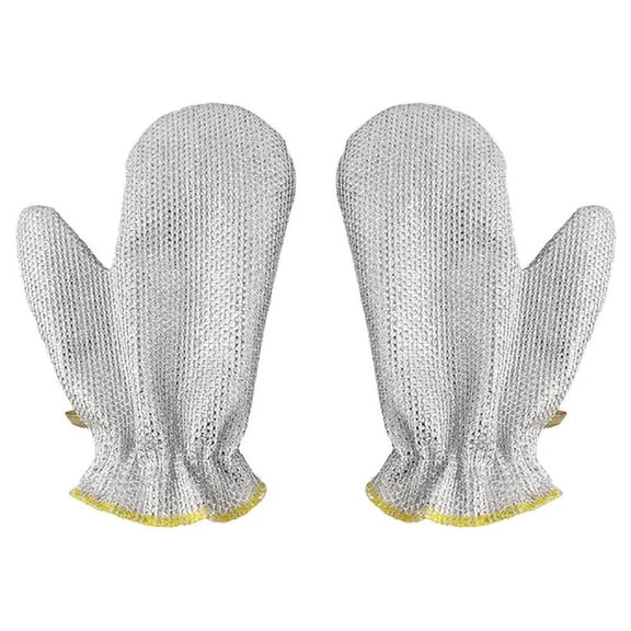 1 Pair Wire Dishwashing Gloves Waterproof Pot Washing Kitchen Cleaning Gloves