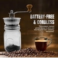thumbnail image 4 of Stainless Steel Coffee Grinder Lid Attachment for Regular Mouth Mason Jars - Manual Crank Burr Grinder for Fresh Coffee, Ideal for Camping, Home Barista, Rust Proof Ceramic Mechanism, 4 of 4