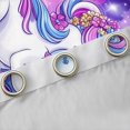thumbnail image 4 of jejeloiu Magic Animal Unicorn Black Out Curtains,Multicolor Flowers Floral Curtains Pack of 2 (42x63 Each),Purple Galaxy Stars Bedroom Curtains For Girl,Breathable Home Decor, 4 of 6