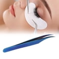 thumbnail image 2 of M Buder Eyelash Extension Tweezers Stainless Steel Ergonomic Curved Dolphin Tip for Volume Individual False Lashes and Nail Art, Blue Titanium (5.51 inches / 14 cm), 2 of 9