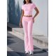 thumbnail image 4 of Pantalón de Traje de Corta Ajustado de Color Liso Rosa M, 4 of 9