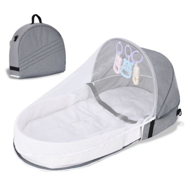 Red de viaje para cama de bebé, cesta para dormir, protección para recién nacido, cuna portátil antimosquitos, plegable y transpirable, parachoques para cuna infantil Fivean unisex