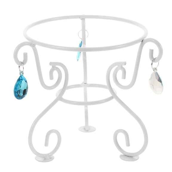 FUTUREORYY 1Set White Iron Gazing Globe Stand for Outdoor Garden Decoration European Design 11.8x5.5in