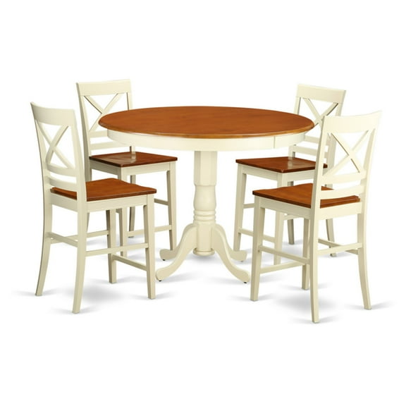 East West Furniture Trenton 5 Piece Cross-And-Ladder Dining Table Set