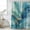 Turquoise, variant on Turquoise Marble Shower Curtain, Waterproof Shower Curtains for Bathroom, Modern Abstract Art Ombre Blue Washable Fabric Bathtub Curtain Set Bath Decor with 12 Hooks Long 72"x84"