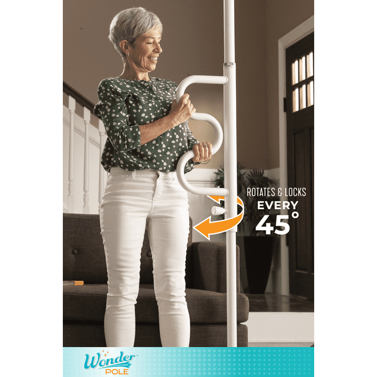 Stander Wonder Pole, Security Pole and Curve Grab Bar, Bathroom