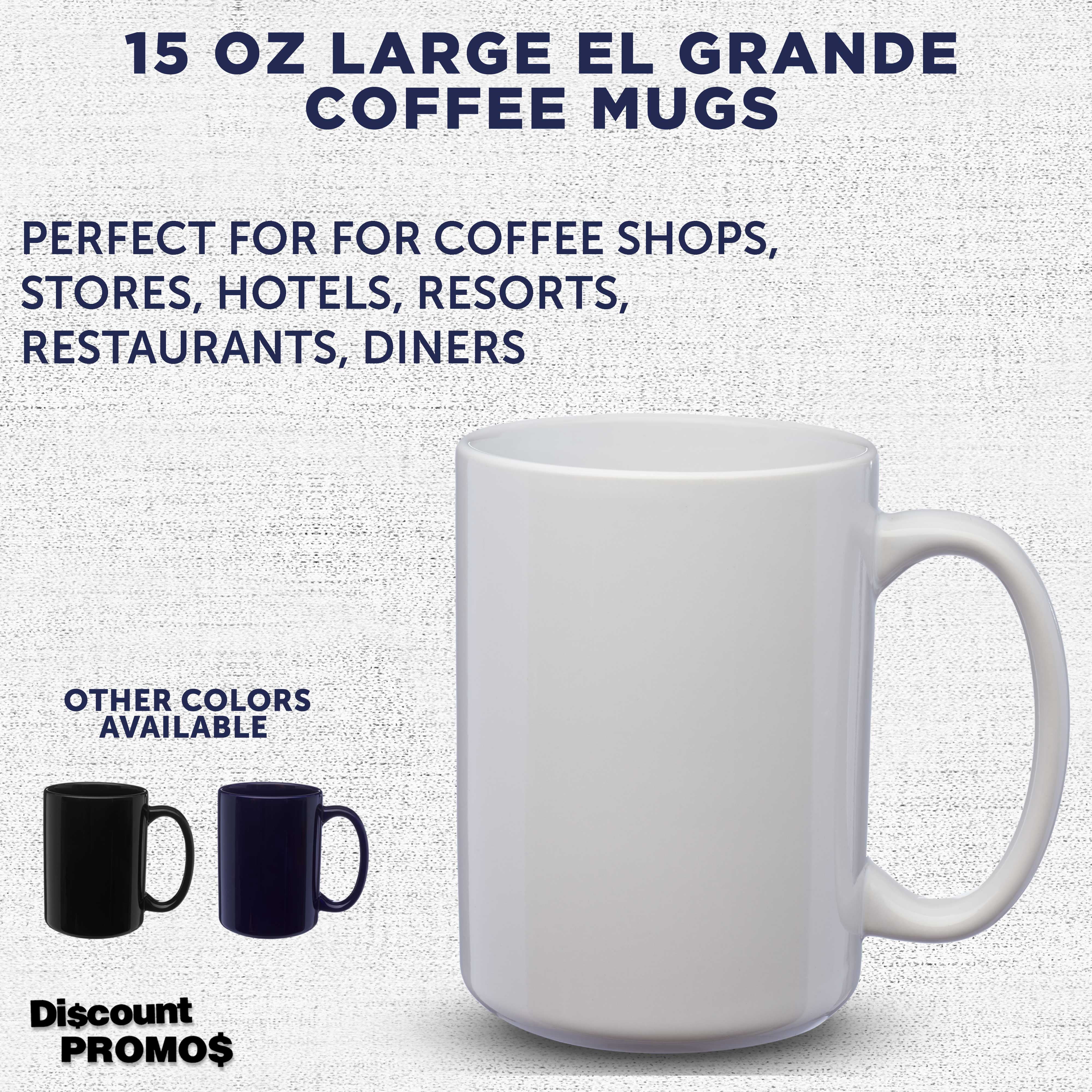 Large Ceramic Coffee Mugs - 15 oz. 10 Pack - Tea Cup, Soup Bowl - White