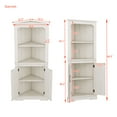 thumbnail image 2 of Bellemave 69" Tall Corner Cabinet, Freestanding Storage Cabinet with 2 Doors, 4-Tier Fluted Display Cabinet for Bathroom Living Room Home Office Hallway (White), 2 of 8