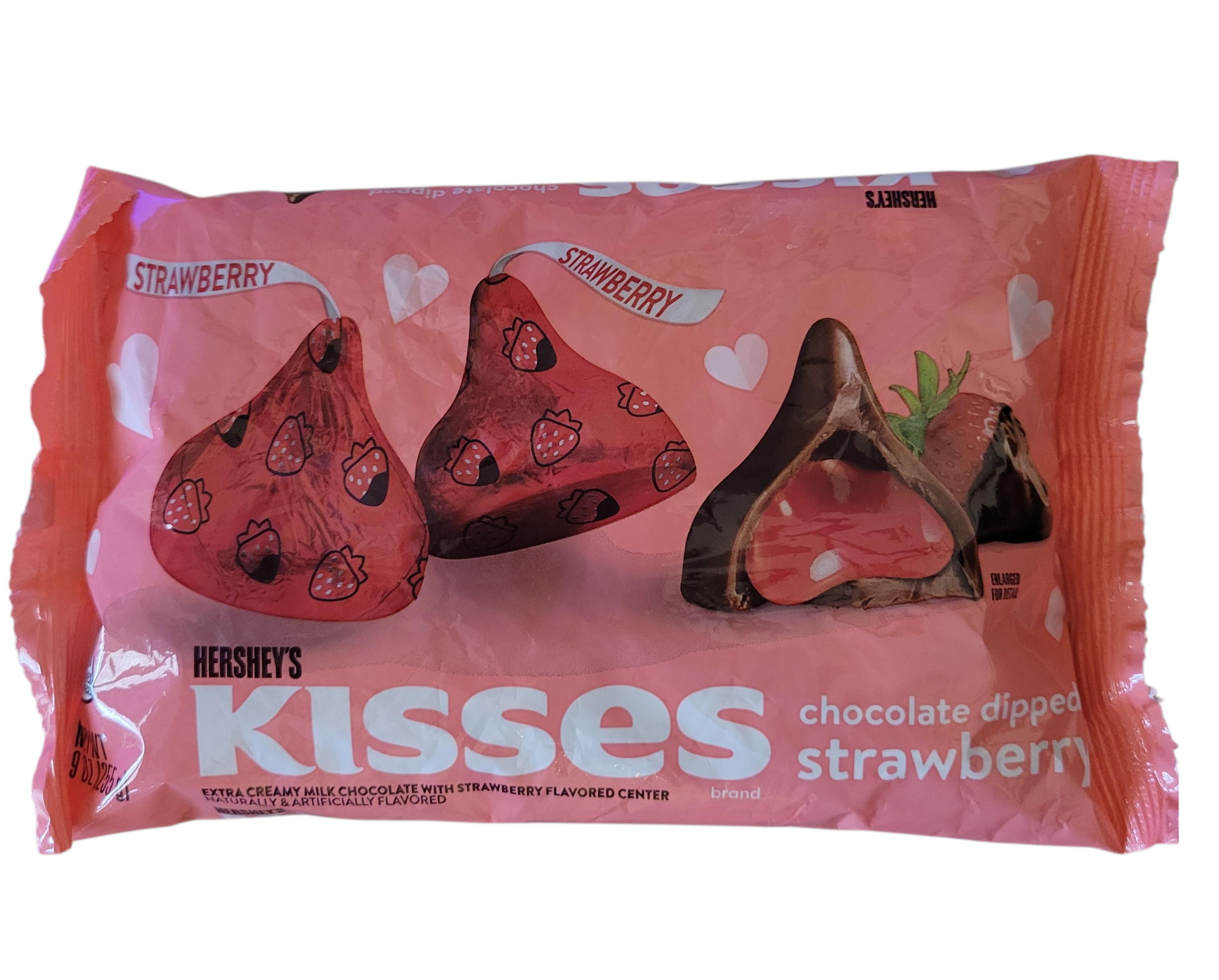 Valentine's Hershey's Kisses Milk Chocolate Dipped Strawberry 9 oz Bag - Pack of 2