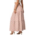 thumbnail image 4 of LWavelet Women's Polka Dot Tiered Maxi Skirt, Elastic Waist with Pockets, Cute Summer & Picnic Long Skirt Pink M, 4 of 6