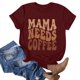 thumbnail image 2 of Camiseta de Cuello Redondo Impresa Del Día de la Madre para las Mujeres, Camiseta Casual de Manga Corta para la Primavera Y el Verano, 2 of 3