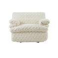 thumbnail image 6 of Lisonu Oversized Swivel Accent Chair, Comfy Ergonomic Lounge Chair with Memory Foam for Living Room & Bedroom, White Corduroy Cuddle Chair, 6 of 11