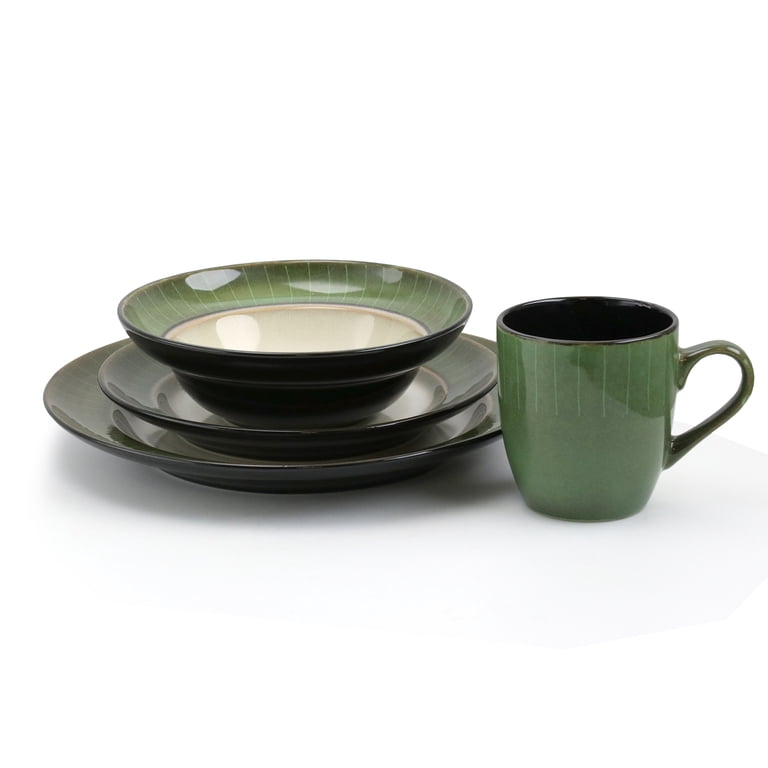 Elama Grand Jade 16 Piece Stoneware Dinnerware Set - Walmart.com
