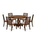 thumbnail image 2 of East West Furniture Ferris 7 Piece A Modern Dining Table Set in Walnut Finish, 2 of 6