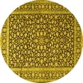 thumbnail image 1 of Ahgly Company Machine Washable Indoor Round Persian Yellow Traditional Area Rugs, 7' Round, 1 of 4
