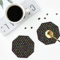 thumbnail image 4 of Honeii Colorful Paw Print Leather Coaster Set of 4, Ideal for Safeguarding Your Furniture from Drinks Spills and Effortless Cleanup-Octagon, 4 of 6