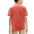 thumbnail image 2 of Boy's Embroidered Short Sleeve Wedding Baptism Kids Button-Up Guayabera Shirt (Coral, XS (3-4)), 2 of 2