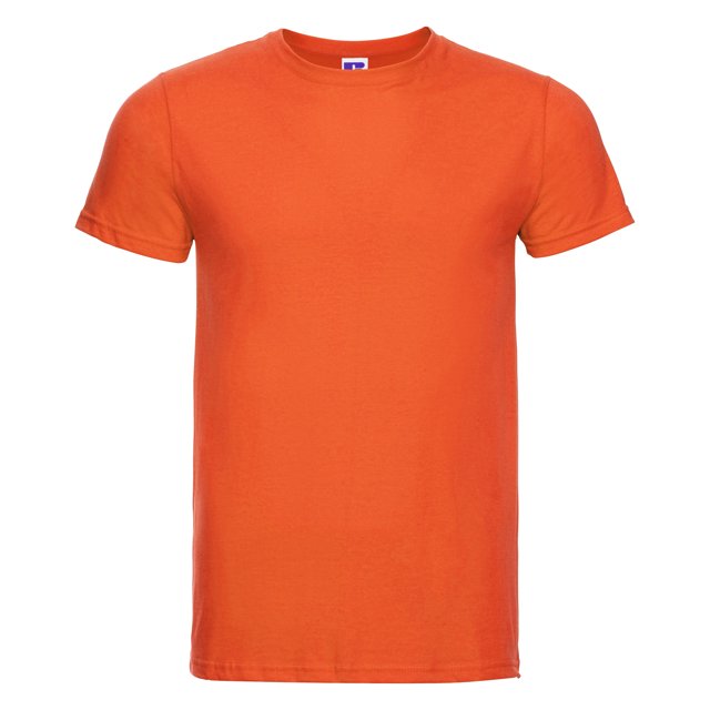 Russell - Camiseta básica de manga corta para hombre - 100% (Naranja)