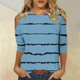 thumbnail image 1 of Mefallenssiah Blouses pour Femmes Habillées Décontractées Grande Taille Mode Féminine T-Shirt Imprimé Manches 3/4 Blouse Col Rond Hauts Décontractés, 1 of 5