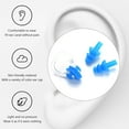 thumbnail image 2 of bedienty Silicone Waterproof Nose Clip Swimming Earplug Portable Ear Protector Blue 1Set, 2 of 6