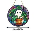 thumbnail image 2 of XEOVHV 8x8 inch Charming Ghost Acrylic Stained Glass Window Hanging Sun Catcher Decor Stained Panel Hangings Wall Art Decor, for Friends and Family (Ghost), 2 of 8