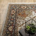 thumbnail image 5 of HomeRoots 508074 2 x 3 ft. Ivory Beige Blue Orange Gold Green Gray & Rust Oriental Power Loom Stain Resistant Rectangle Area Rug with Fringe, 5 of 7