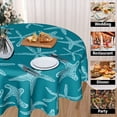 thumbnail image 3 of Nautical Coastal Tablecloth Round 60 Inch Rustic Teal Turquoise Starfish Ocean Table Cloth Wrinkle Resistant Summer Sea Beach Table Cover Decorative for Home Kitchen Dining Indoor Party Picnic, 3 of 6
