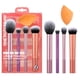 thumbnail image 1 of Real Techniques, Everyday Essentials, Set de Brochas de Maquillaje con Esponja Multifuncional, Kit de Accesorios Esenciales, Juego de Brochas para Maquillar Ojos, Mejillas y Rostro, 5 piezas, 1 of 11