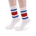 thumbnail image 6 of Spencer 5 Pairs Striped Retro Crew Socks For Women Men, Calf Casual Athletic Cotton Socks, Size 5-8.5, 6 of 9