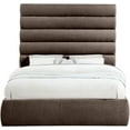 thumbnail image 3 of Meridian Furniture Adam Brown Chenille Fabric Queen Bed, 3 of 10