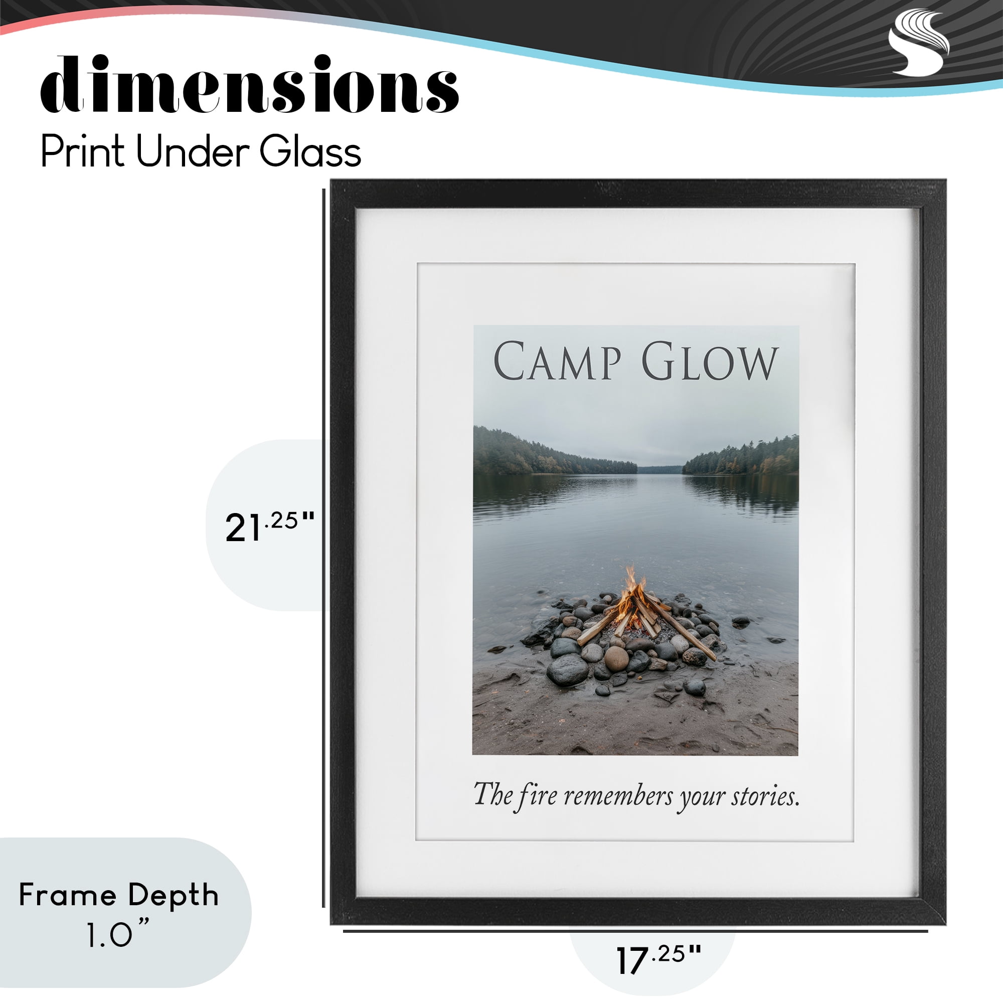 Stupell Industries Fire Remembers Your Stories Black Framed Print Under Glass, design by A Barefoot Stylist