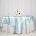 thumbnail image 2 of BalsaCircle 90" x 90" Light Blue Square Satin Table Overlays Wedding Party Tablecloth Catering, 2 of 8