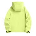 thumbnail image 4 of LNZGNM Green Windbreaker Jackets for Men M-3XL Windproof Winter Jacket Casual Breathable Hooded Mens Jackets Lightweight Adjustable Neckline Outdoor Hiking Fishing Coats, Fluorescent Green L, 4 of 4