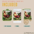 thumbnail image 4 of PREMIUS 3 Piece Printed Kitchen Linen Set, Rooster, 1 Cotton Towel, 1 Pot Holder, 1 Oven Mitt, 4 of 4