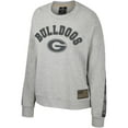 thumbnail image 2 of Women's Colosseum Heather Gray Georgia Bulldogs OHT Military Appreciation Flag Rank Dolman Pullover Sweatshirt, 2 of 4