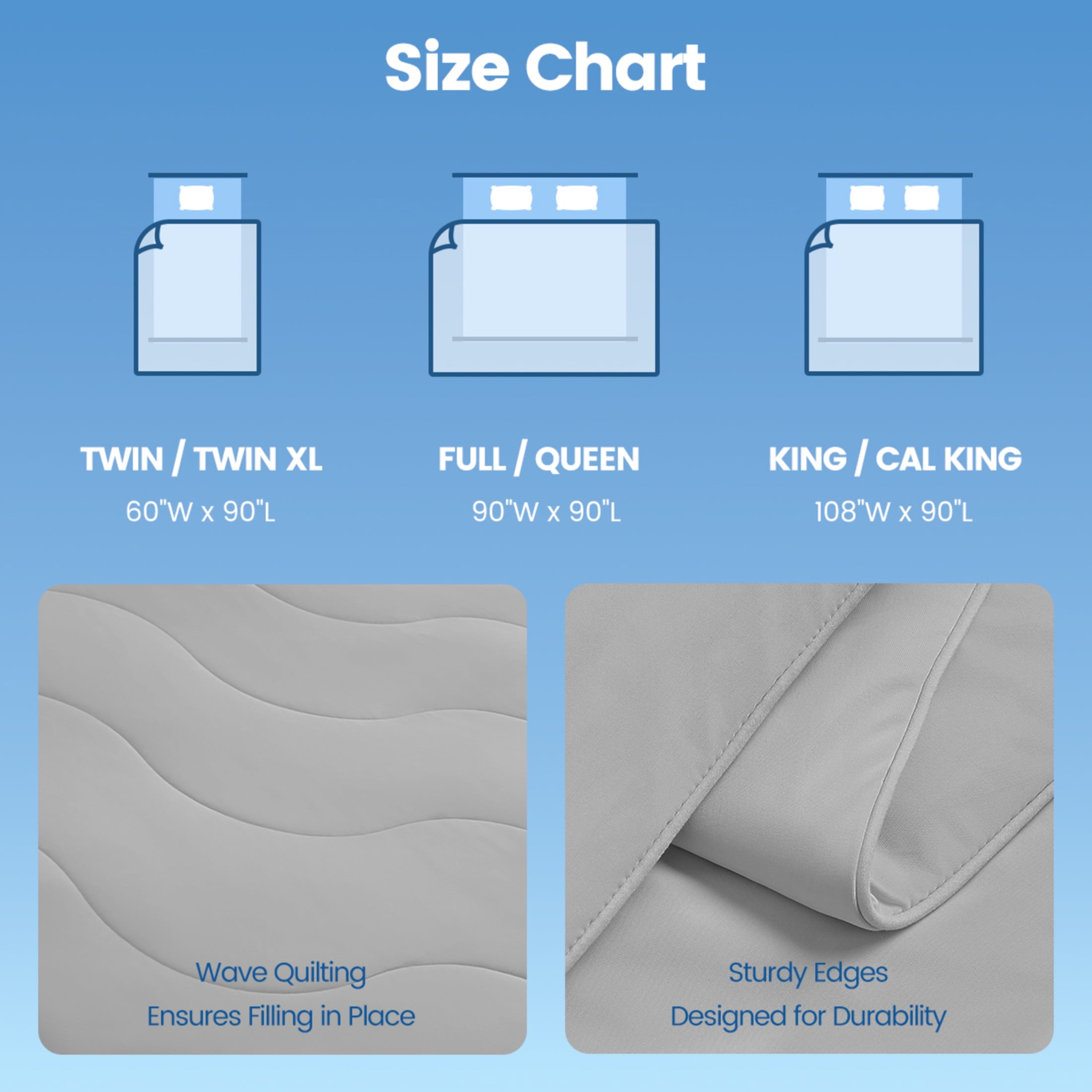 GDF Studio 108x90" King/Cal King Cooling Down Alternative Comforter, All-Season Bedding for Hot Sleepers, Gray