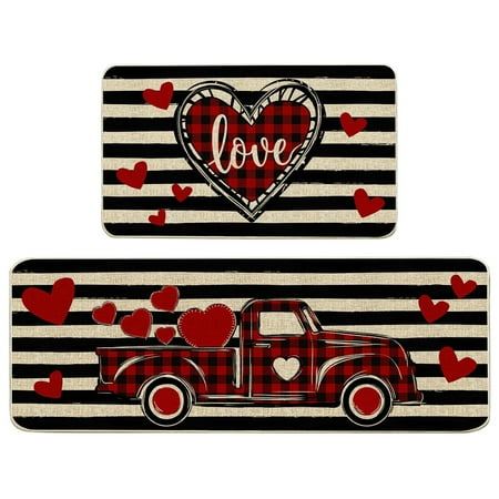 

MARCUVMK Bedroom Rug Valentine s Day Floor Mat Entry Door Mat Kitchen Floor Mat Two Piece Set Of Festive Decorative Floor Mat Living Room Rug Bathroom Decor Fall Decor